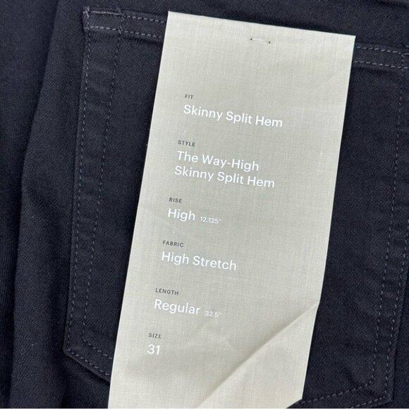 Everlane Women's NWT Black The Way-High Skinny Split Hem Organic Jean W31/L32.5 - Picture 5 of 11